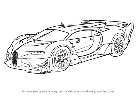 How to Draw Bugatti Vision Gran Turismo Step by Step