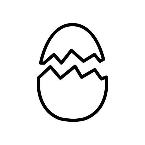 Broken egg outline icon 20045552 Vector Art at Vecteezy