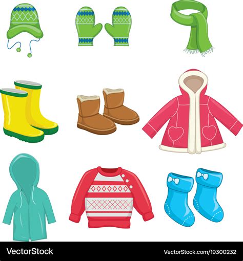 Winter clothes Royalty Free Vector Image - VectorStock