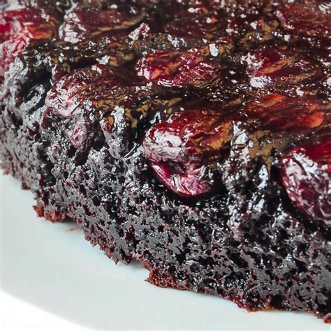 Chocolate Cherry Upside Down Cake. So quick & easy to prepare!