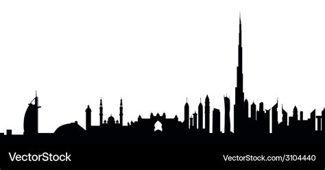 Dubai skyline Royalty Free Vector Image - VectorStock