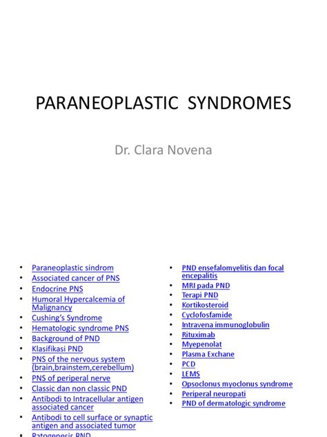 Paraneoplastic Syndrome | PDF | Peripheral Neuropathy | Cancer