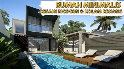 Rumah 2 Lantai Minimalis Modern dengan Kolam Renang, luas bangunan ...