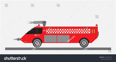 Airport Fire Truck Vector Illustration Stock Vector (Royalty Free ...