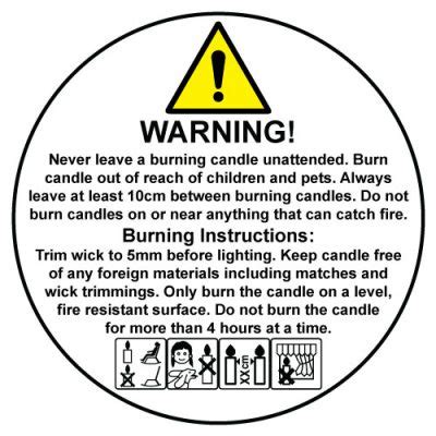 Candle Safety Label