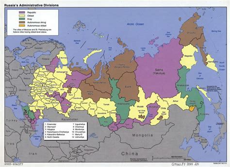 Large detailed administrative divisions map of Russia - 2001 | Russia ...