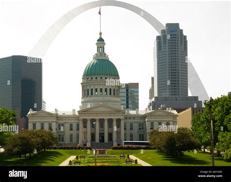 State Capitol building and Saint Louis Arch Missouri USA Stock Photo ...