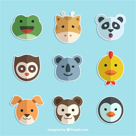 Flat pack of lovely animal stickers | Stock Images Page | Everypixel