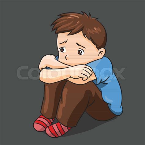 Cartoon Lonely Boy - Vector Illustration | Stock vector | Colourbox