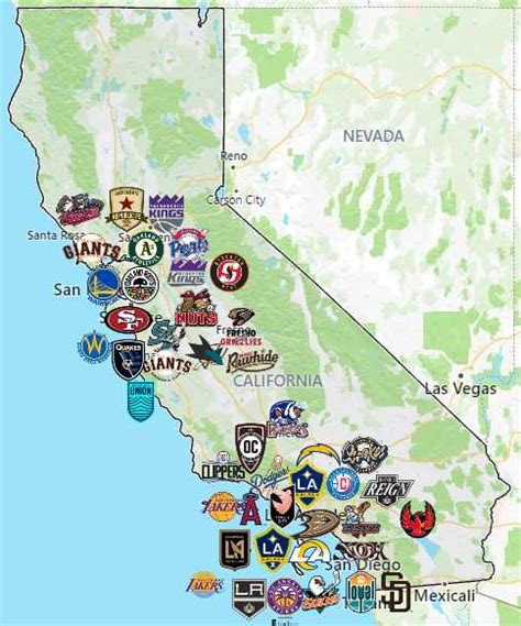 Sports Teams in California - Sport League Maps