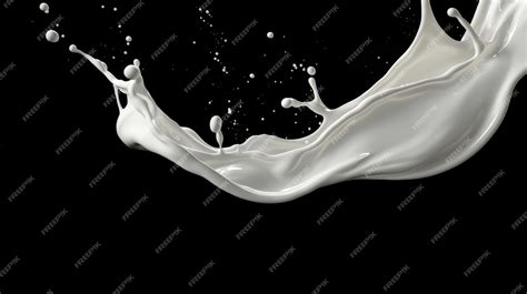 Premium AI Image | White milk splash isolated on black background White ...