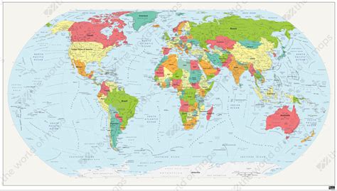 Round Map Of The World - Detailed Map