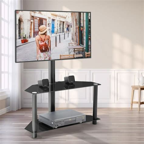 Clearance! Corner TV Stand, 2 Tier Glass TV Stand for 32-55 inch LCD ...