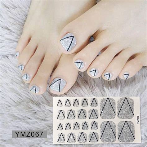 1pc Nail Art Full-cover Toe Nail Sticker Sheet Manicure - Etsy