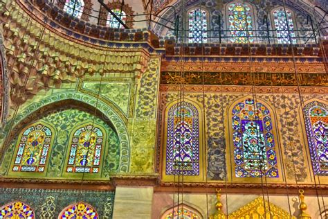 Interior of Sultan Ahmed Mosque or Blue Mosque in Istanbul Stock Photo ...