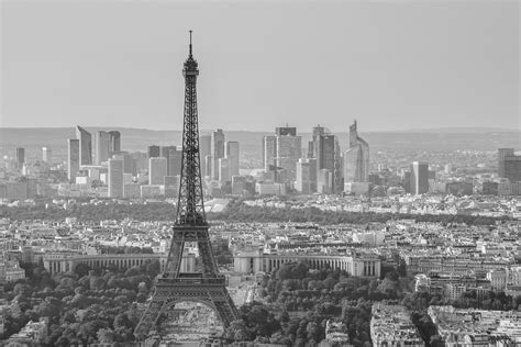 Free Images : black and white, skyline, eiffel tower, paris, skyscraper ...