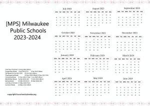 [MPS] Milwaukee Public Schools Calendar Holidays 2023-2024