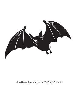 Bat Black White Silhouette Illustration Stock Vector (Royalty Free ...