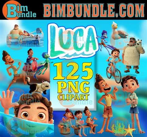 125 Luca Clipart Png Bundle, Luca Printable, Luca Png, Luca Font ...