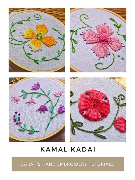 Kamal Kadai the Lotus Embroidery Western Embroidery, Redwork Embroidery ...