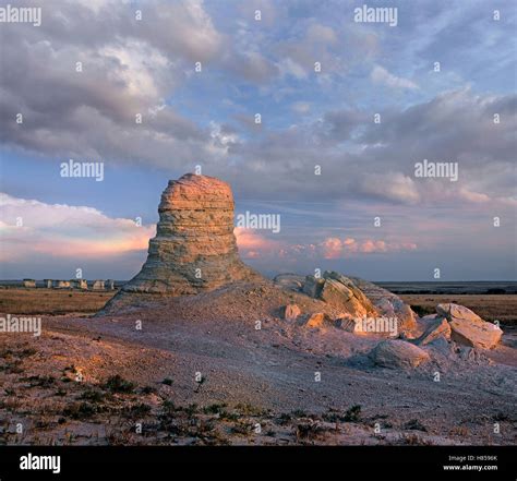 Monument Rocks National Landmark, Kansas Stock Photo - Alamy