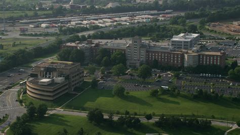 5K stock footage aerial video of Mason F. Lord Building at Johns ...