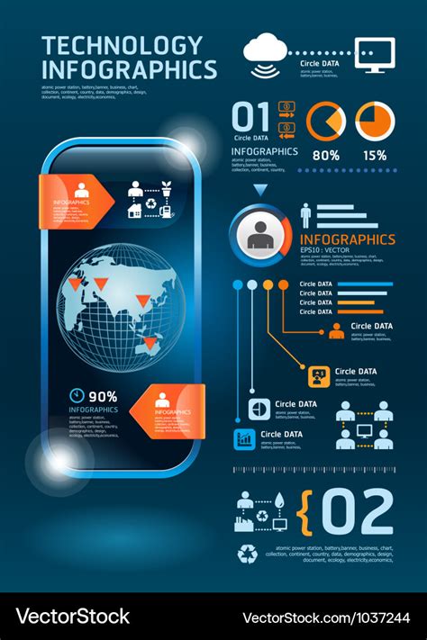 Information technology infographics Royalty Free Vector