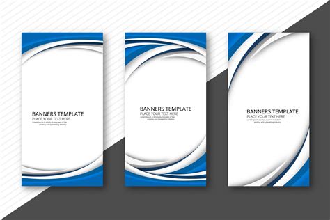 Abstract creative wave banners set template vector 249610 Vector Art at ...