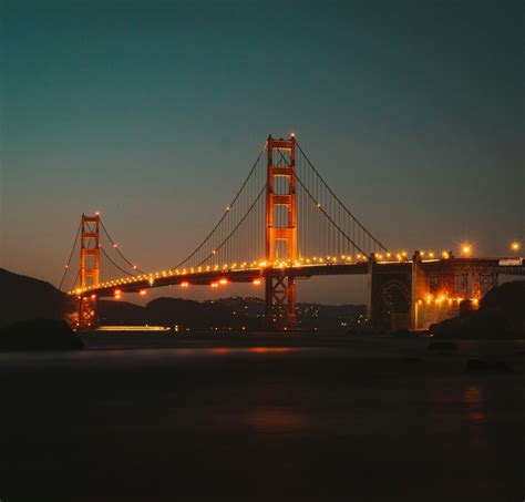 Lighted Golden Gate Bridge · Free Stock Photo