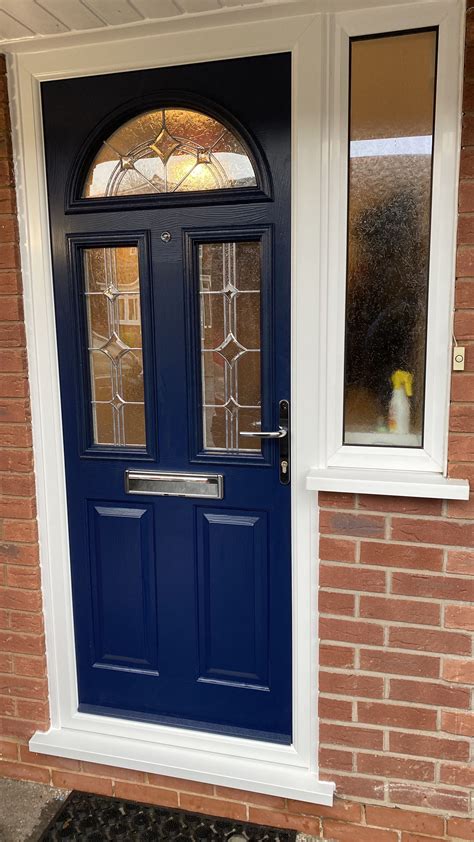 Solid Core Door in Blue fitted in Warwickshire, keeping the existing ...