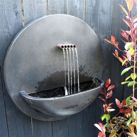 Wall Mounted Self Contained Outdoor Water Feature Fountain - BAXTER ...