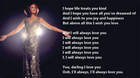 Whitney Houston - I Will Always Love You /\ Lyrics On A Screen - YouTube