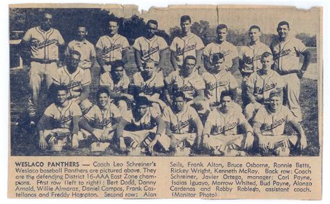 Weslaco Panthers, 1966 | "WESLACO PANTHERS -- Coach Leo Schr… | Flickr