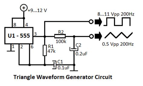 555 Triangle Waveform Generator Circuit