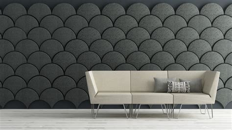 stone designs accentuates walls with ginkgo acoustic panels