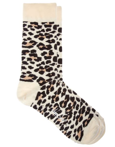 Lyst - Happy Socks Leopard Print Socks for Men