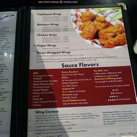 Online Menu of Just Wing It - The Marketplace Restaurant, Bakersfield ...