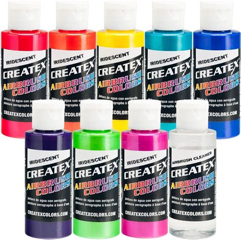 Iridescent 8 Createx Airbrush Paint Colors Set 2 Oz Bottles by Createx ...