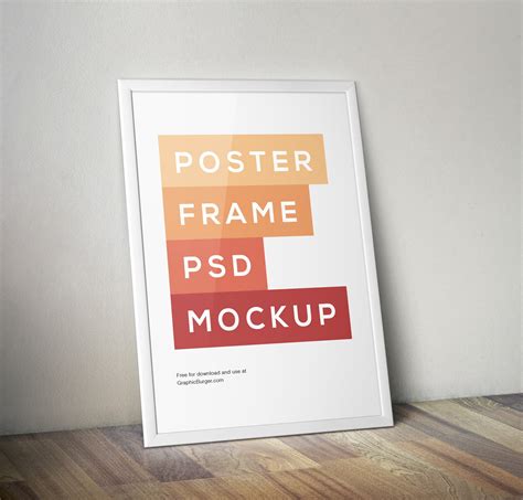 Free Poster Frame PSD MockUp - CreativeBooster