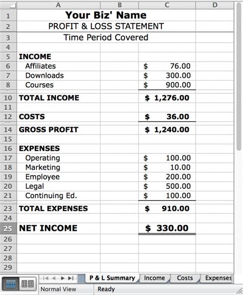 How To Make A Profit And Loss Spreadsheet — db-excel.com