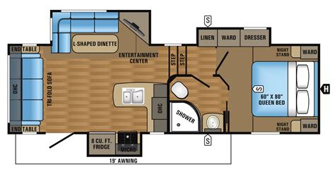 2017 Eagle HT Fifth Wheels 24.5CKTS Floorplan | House plans, Tiny house ...