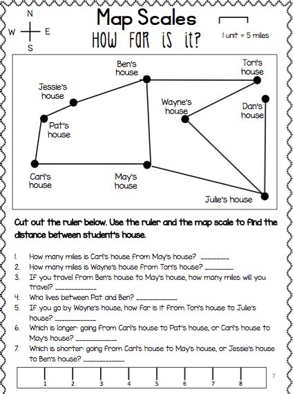 Using A Map Scale Worksheets Free | Map worksheets, Social studies ...