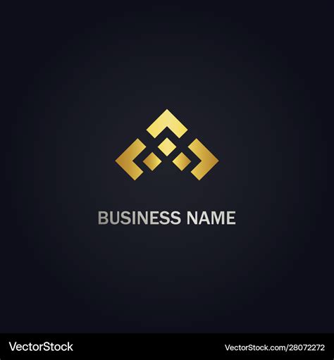 Square shape design gold logo Royalty Free Vector Image