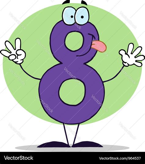 Funny cartoon numbers-8 Royalty Free Vector Image