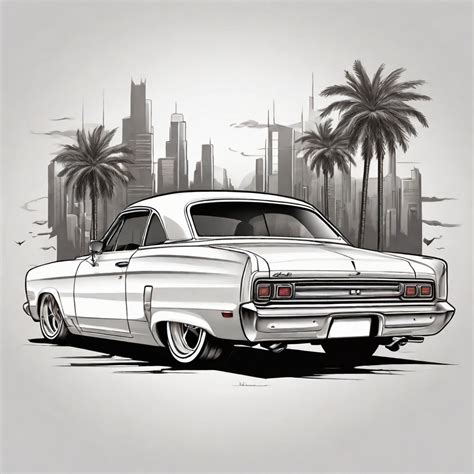 Classic Old Car Vintage Style With Metropolitan City Background 1 ...