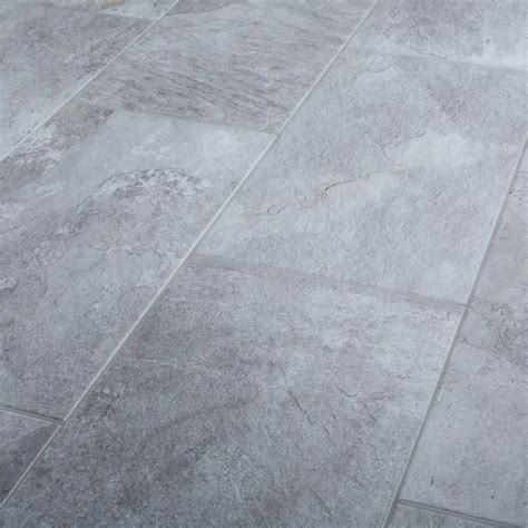 Shaded Slate Grey Matt Stone effect Porcelain Floor tile, Pack of 6, (L ...