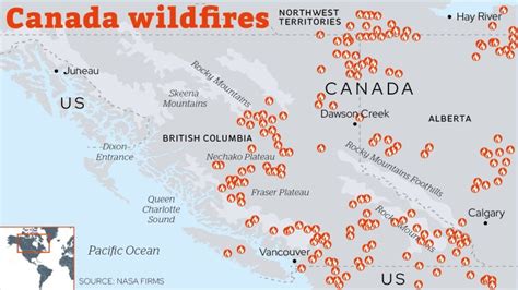 Canada fires map: Where wildfires have spread in British Columbia and ...