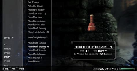 Fortify enchant potion