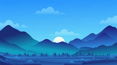 Artistic, Mountain, Minimalist, Sunrise, HD wallpaper | Peakpx