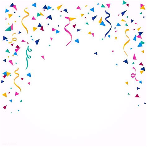 colorful confetti and streamers on a white background